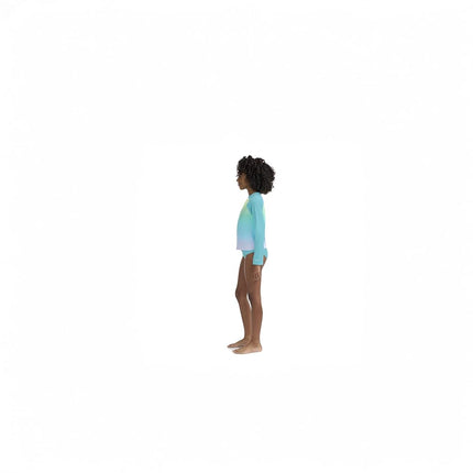 Hurley Girls' Long Sleeve Rash Guard 2-Piece Swimsuit, Aurora Green, 5