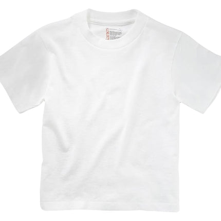 Camisetas Hanes para niños pequeños, Camisetas interiores para niños pequeños, Camisetas blancas para bebés, Camisetas con cuello redondo para niños pequeños, Paquete de 5, Blanco, 4T