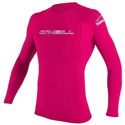 O'Neill Youth Basic Skins UPF 50+ Short Sleeve Rash Guard, Watermelon, 4