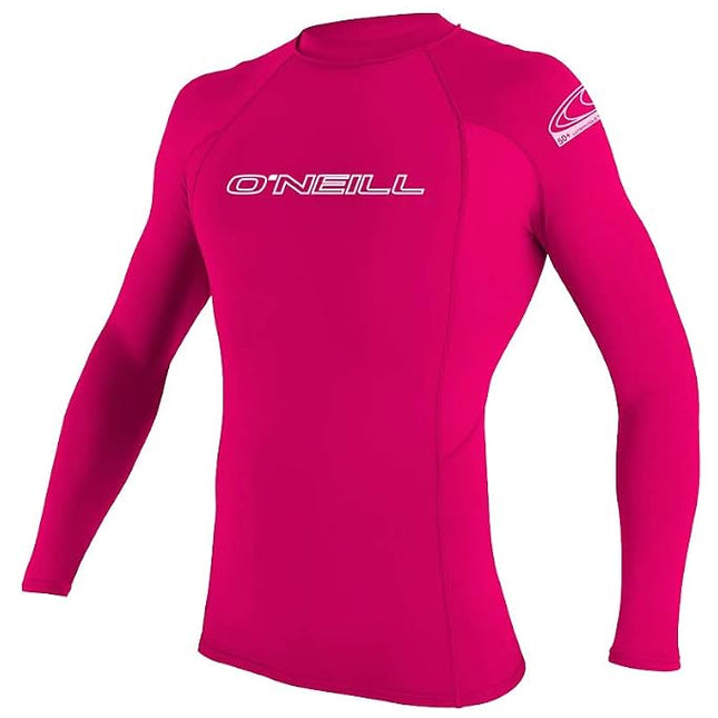 O'Neill Youth Basic Skins UPF 50+ Short Sleeve Rash Guard, Watermelon, 4