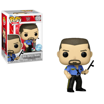 Funko World Wrestling WWE Big Boss Man Exclusive Pop Figure 135 Bundled with Pop Protector