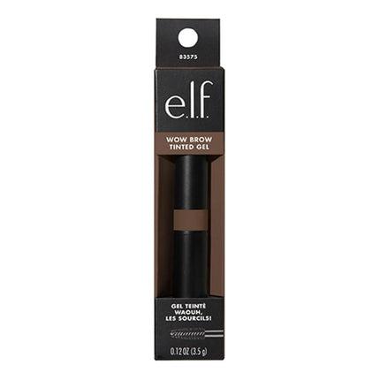 e.l.f. Wow Brow Gel, Volumizing, Buildable, Wax-Gel Hybrid, Creates Full, Voluminous-Looking Brows, Locks Brow Hairs In Place, Brunette, Fiber-Infused 3.5g