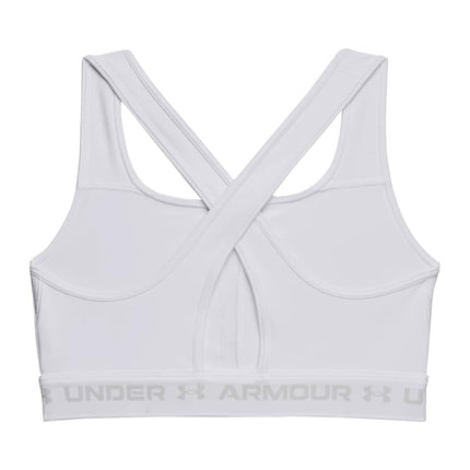 Under Armour Womens Crossback Mid-Support Bra - White/White/Gray - XL