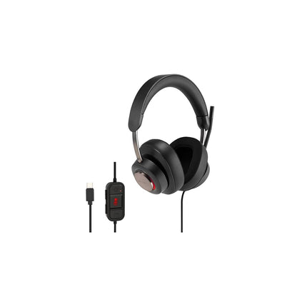 Kensington H2000 Over-Ear USB-C Headset with Microphone, Windows & Mac Compatible USB C Head Set with Mic, Universal Plug & Play Passive Noise Cancelling Headphones with Long 1.8 m Cable (K83451WW)