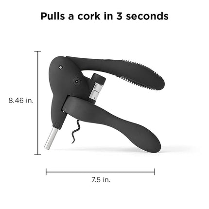 Rabbit Original Lever Corkscrew with Foil Cutter and Extra Spiral (Velvet Black)