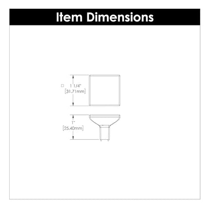 Hickory Hardware Skylight Collection Square Cabinet Knobs, Kitchen Handles for Cabinets and Drawers and Bathroom Hardware, 1-1/4 Inch, Champagne Bronze, 1 Pack