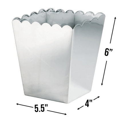 Shiny SLVR Plastic Scallop Container 3PC - Party Supplies - 3 Pieces