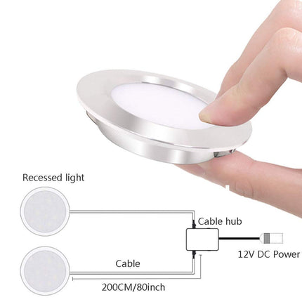 12V LED Lights for RV Camper Van Trailer - 3W Warm White 2800K 270 Lumen Low Voltage Recessed Ceiling Light Dimmable, Set of 6