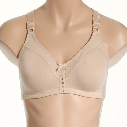 Bali Double Support Wireless Bra, Full-Coverage Wirefree T-Shirt Bra, Comfortable Cotton Wirefree Bra, Our Best Everyday Bra, Soft Taupe, 34C