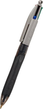 BIC 4 Colours Grip Pro Retractable Medium Point (1.0 mm) Ballpoint Pens, 12 Pens And Each Pen Contains 4 Colours