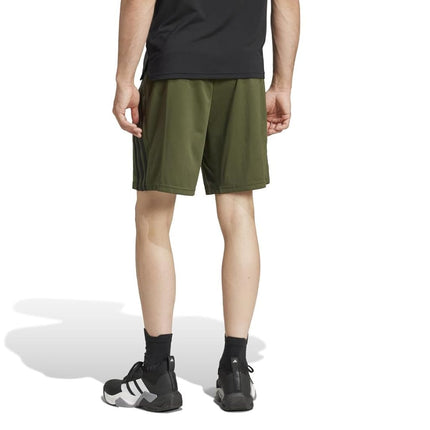 adidas Men's Train Essentials Piqué 3-Stripes Shorts, Night Cargo/Black, XS