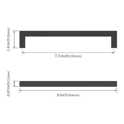 Asidrama 10 Pack 7.5 Inch(192mm) Matte Black Kitchen Cabinet Handles, Stainless Steel Cabinet Pulls Kitchen Cabinet Hardware for Cupboard Drawer Handles Dresser Pulls