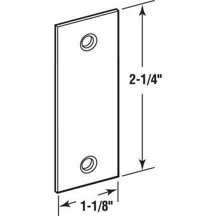 PRIME-LINE U 9521 1-1/8 in. x 2-1/4 in. Gray Painted Door Filler Plate, 1 Count (Pack of 1)