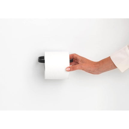 Brabantia - Mindset Toilet Roll Holder - Fits All Regular Roll Sizes - Wall-Mounted - Corrosion Resistant - Bathroom Accessory - Fixing Materials Included - Infinite Grey - 4.2 x 8.6 x 14 cm