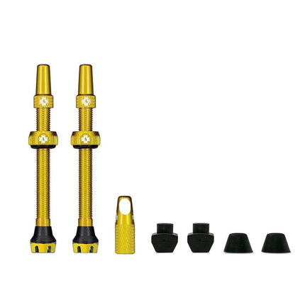 Muc-Off Tubeless Valves, Iridescent 60mm - Dust Caps for Bikes with Valve Core Removal Tool - Presta Valve Caps for Tubeless MTB/Road/Gravel Bikes
