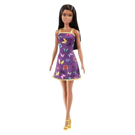Barbie Doll (11.5 Inches) with Colorful Butterfly Logo Print Dress & Strappy Heels, Ages 3 & Up