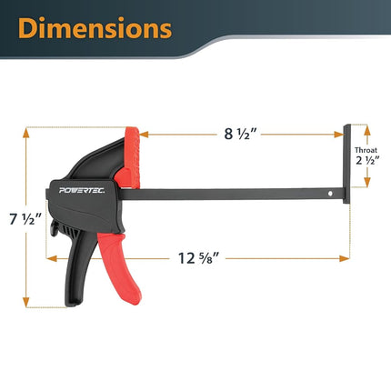 POWERTEC 72199 Kit Rail de guidage et serre-joints de 279,4 cm pour scies plongeantes DeWalt, comprend 2 rails de guidage de 139,7 cm, (1) raccord de rail de guidage et (2) serre-joints à dégagement rapide pour les projets de menuiserie
