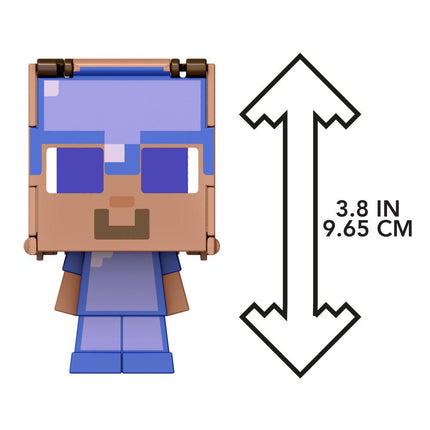Mattel Minecraft Flippin� Figs Figures with 2-in-1 Fidget Play, 3.75-inch Scale Toy with Large Head & Pixelated Design (Characters May Vary)