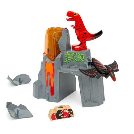 BRIO World Dinosaur Erupting Volcano Battery Powered for Kids Age 3 Years Up - Wooden Railway Accessories and Add Ons
