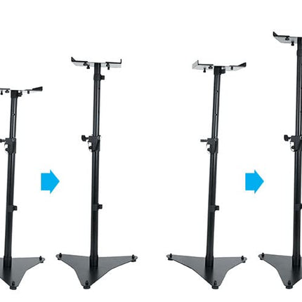 Soportes para altavoces de monitor de estudio tipo estantería Rockville RVSM5 (par) con altura ajustable, color negro