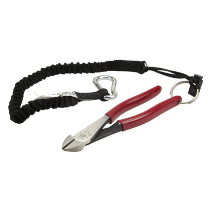 Klein Tools D228-8TT Pliers, Made in USA, Diagonal Cutting Pliers with High-Leverage Design and Tether Ring, 8-Inch
