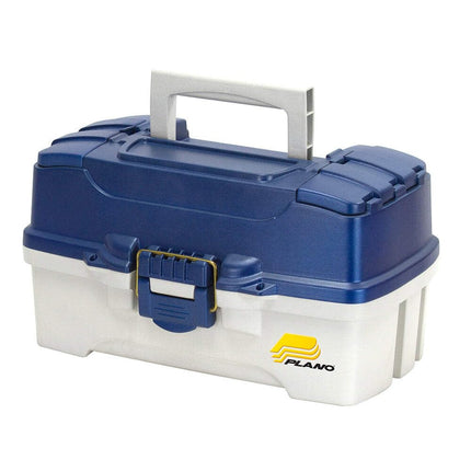 PLANO Two-Tray Tackle Box,Fishing Tackle Organizer, Portable Storage Organizer, Tool box, Small parts, Removable Trays, Fishing, Beading, School or Office Supplies or Crafting Materials