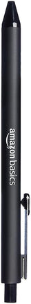 Amazon Basics Retractable Ballpoint Pens, Soft Grip, Smudge Free, Ideal for School, Office, Black, Pack of 12