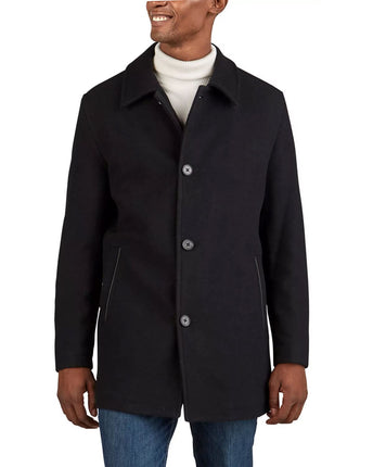 Cole Haan Men's Wool Plush Car Coat, Black, XX-Lar