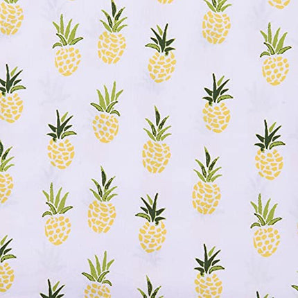 Elegant Comfort Ultra-Soft Double Brushed 6-Piece Microfiber Sheet Set Beautiful Tropical Patterns, and Vibrant Solid Colors, Luxury, All-Season Bed Sheet Set - Pineapple, Queen