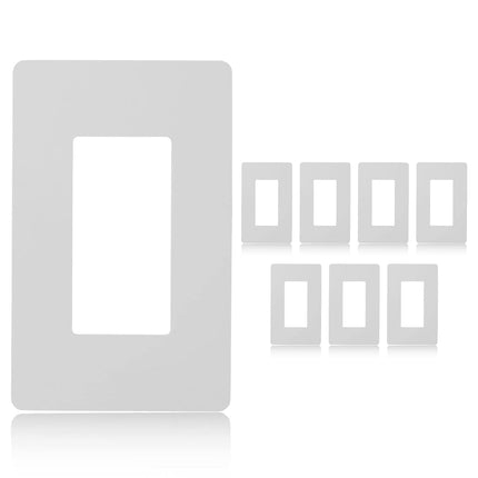 Faith Electric SWP1-WH-08 1-Gang Screwless Decorator Wall Plates, Child Safe Outlet Covers for GFCI and Lighting Controls, White