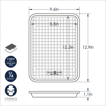 Nordic Ware Naturals® Quarter Sheet with Oven-Safe Nonstick Grid