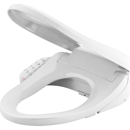 KOHLER K-8298-0 C3 155 Asiento de inodoro alargado con bidé de agua tibia, blanco con tapa y asiento de cierre silencioso, desodorización automática, varilla autolimpiante, presión de agua ajustable, luz nocturna, asiento con calefacción