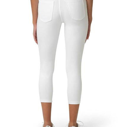 No Nonsense Women's Classic Denim Capri Legging with Pockets, White, 2x