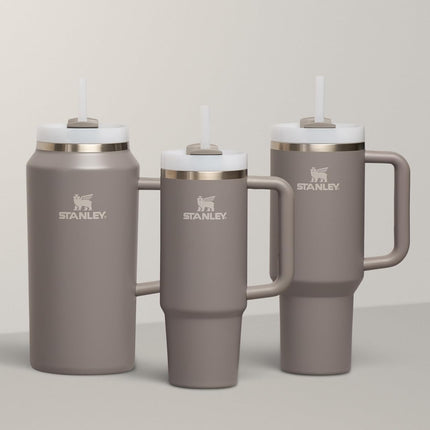 STANLEY Quencher H2.0 FlowState Stainless Steel Vacuum Insulated Tumbler with Lid and Straw for Water, Iced Tea or Coffee, Smoothie and More, Stone, 40oz