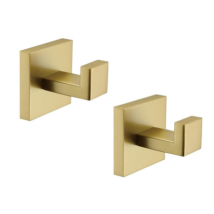 TASTOS Bath Towel Hooks Brushed Gold, 2 Pack Stain