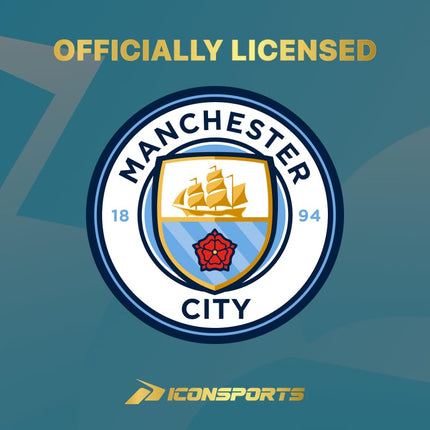 Icon Sports English Premiership Manchester City Mens Vintage Logo Short Sleeve T-Shirt, Light Blue, Small (MC163CT-LB)