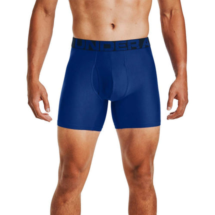 Under Armour Mens 2 Pack 6inch Tech Boxers Grey/Navy XS