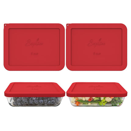 Sophico 6 Cup Rectangle Silicone Storage Cover Lid