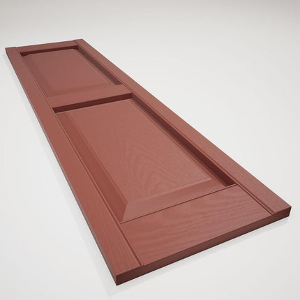Ekena Millwork Lifetime Vinyl LP2S12X03100RD Standard Two Equal Panel Vinyls, Raised Panel Vinyl Shutters, w/Installation Shutter-Lok's & Matching Screws (Per Pair), 12"W x 31"H, Burgundy Red