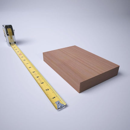 4 1/2"W x 6 1/2"H x 1"P Americraft Solid Hardwood Stain Grade Smooth Plinth Block with Squared Edge, Cherry