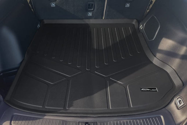 SMARTLINER Tapis de coffre noir toutes saisons sur mesure derrière la 2ème rangée compatible avec Jeep Grand Cherokee WL 2022-2023
