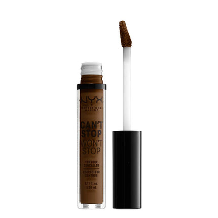 NYX Professional Full Coverage Concealer, 24 Hour Longevity, Can't Stop Won't Stop Contour Makeup Concealer, Matte Finish, Shine Control, Long Lasting, Vegan Formula, Shade: Walnut
