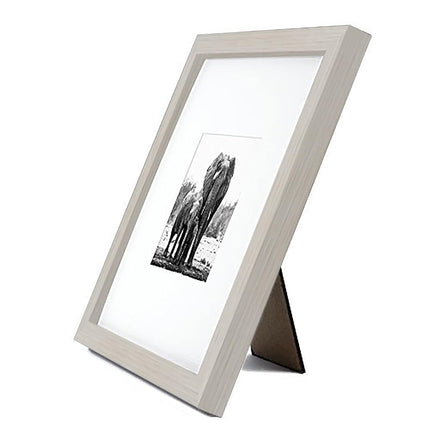 Americanflat Cadre photo 20x20 cm avec verre incassable - À utiliser comme cadre 10x10 cm avec passe-partout ou pour afficher une photo 20x20 cm sans passe-partout - Collection Signature - Cadres carrés pour table et mur - Bois clair