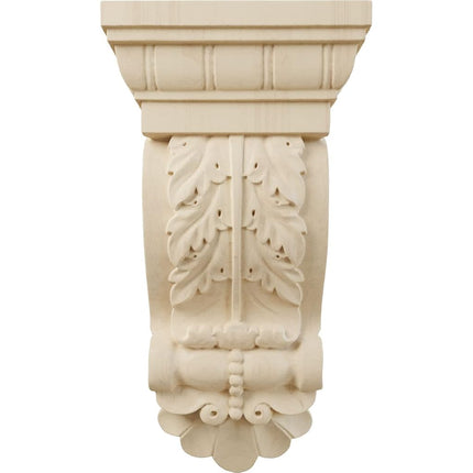 Ekena COR05X02X09ACLW 5 1/8-Inch Width x 2 3/4-Inch Depth x 9 3/4-Inch Height Thin Flowing Acanthus Corbel - Linden Wood