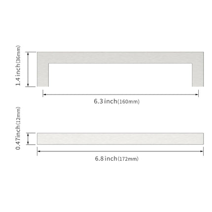 Asidrama 10 Pack 6.3 Inch(160mm) Brushed Satin Nickel Kitchen Cabinet Handles, Stainless Steel Cabinet Pulls Kitchen Cabinet Hardware for Cupboard Drawer Handles Dresser Pulls
