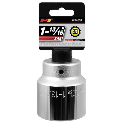 PERFORMANCE TOOL W34572 3/4-Inch Drive 12-Point SAE Standard Socket, 2-1/4-Inch