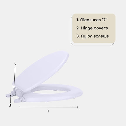 Achim Home Furnishings TOVYSTWH04 Fantasia Standard Toilet Seat, 17-Inch, Soft White