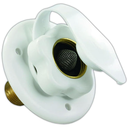 JR Products 160-85-A-26-A Polar White City Water Flange with 1/2" MPT