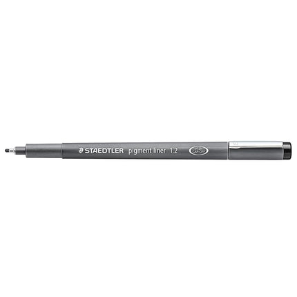 STAEDTLER Pigment Liner, Bolígrafo de punta fina para dibujar, delinear, escribir en diarios, 1.2 mm, negro, caja de 5 bolígrafos, 308 12-9M