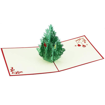 ENJOYPRO 3D Pop Up Christmas Tree Greeting Card 8PCS, Laser Cut card with Envelope for Xmas and Happy New Year (3D Christmas Tree, Pack of 8)
